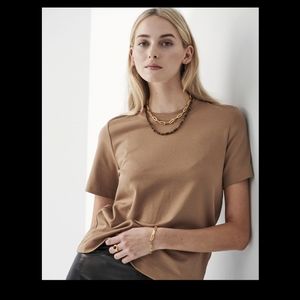 Eileen Fisher Tan Short Sleeve Top